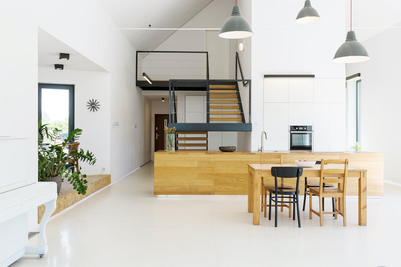 Wood Open Kitchen in Modern House